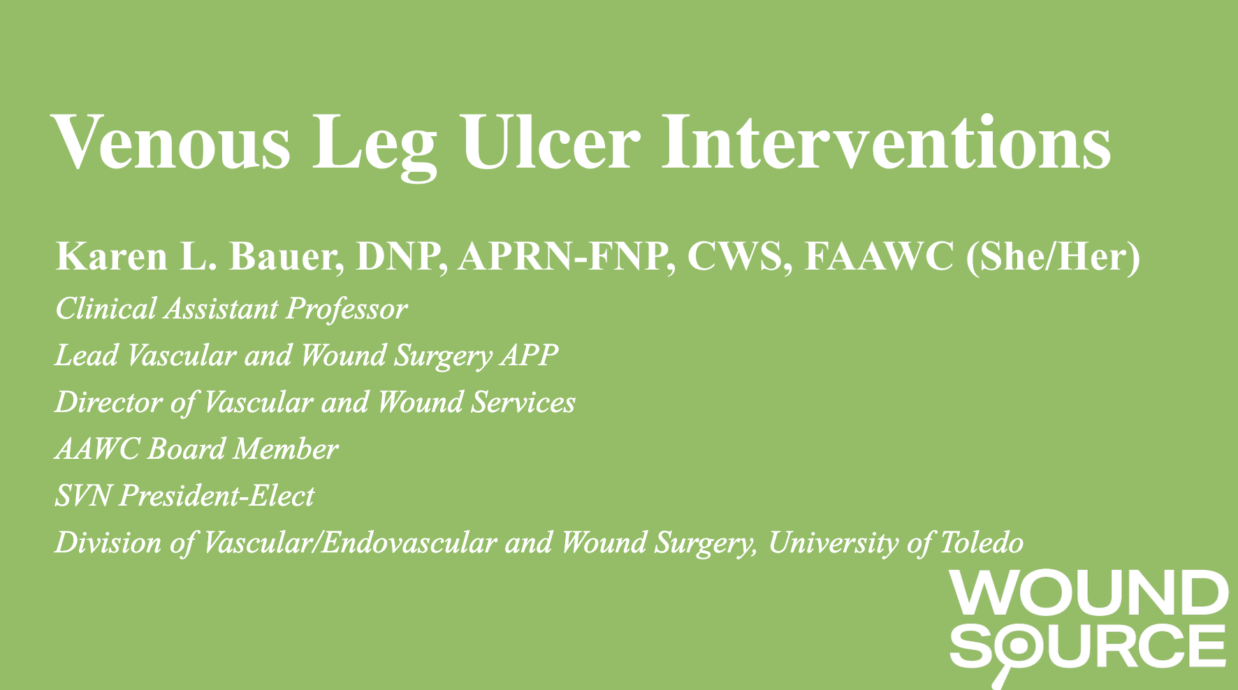  Venous Leg Ulcer Interventions